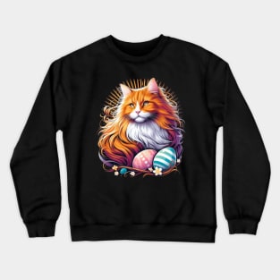 Magnificent Ginger Easter Vintage Retro Anime Cat Crewneck Sweatshirt